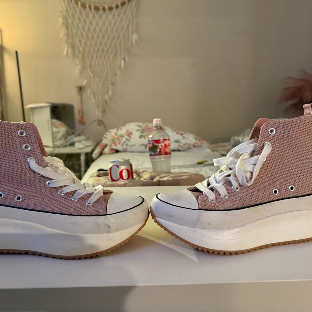 Pink High-Top Sneakers